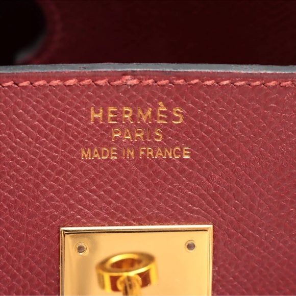 Authentic HERMES Birkin 35 courchevel leather Rouge burgundy - Picture 7 of 14